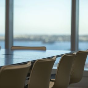 Boardroom chairs in front of window 2