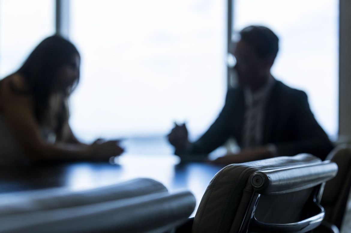 Lawyer meeting with client