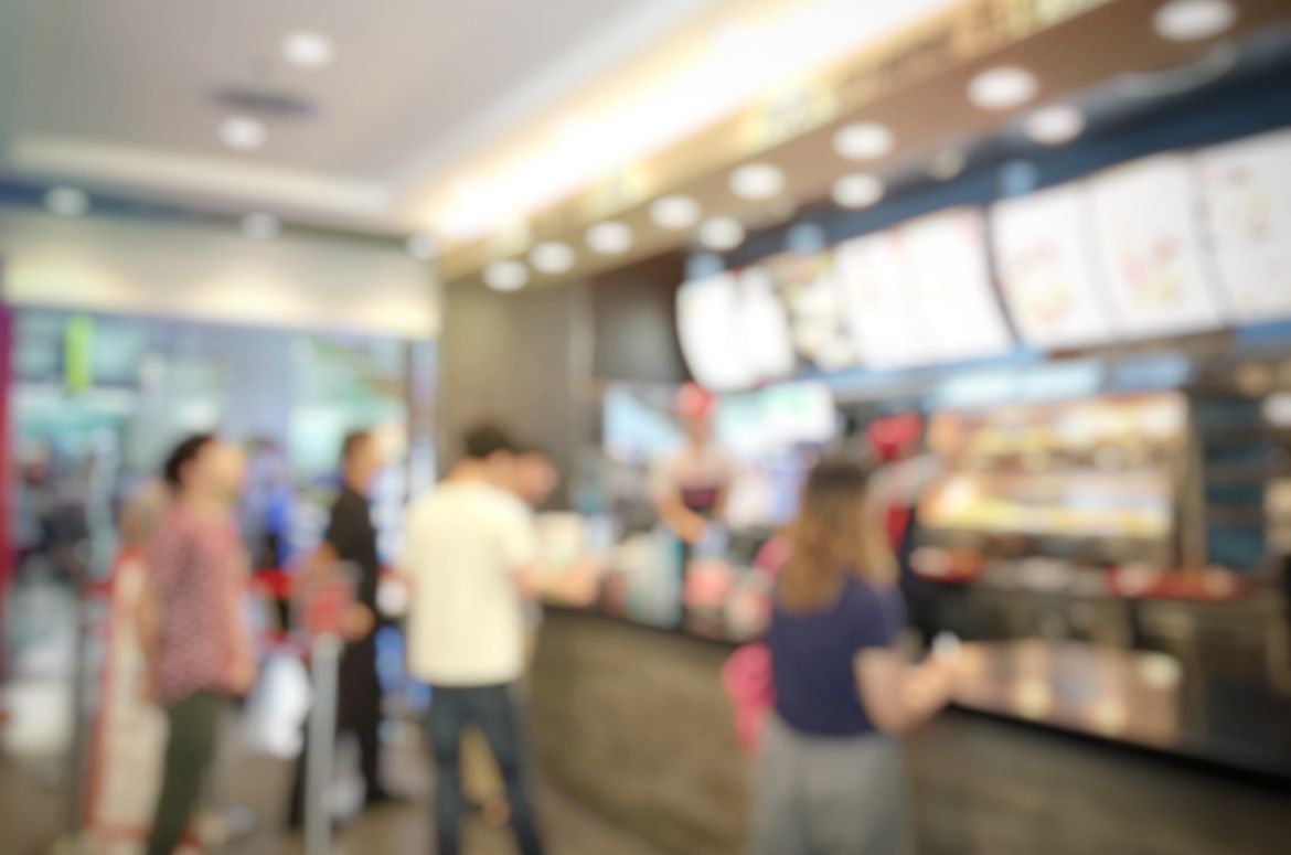 Blurred fast food restaurant