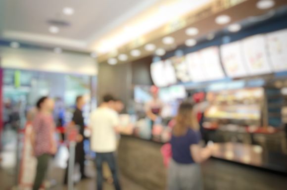 Blurred fast food restaurant