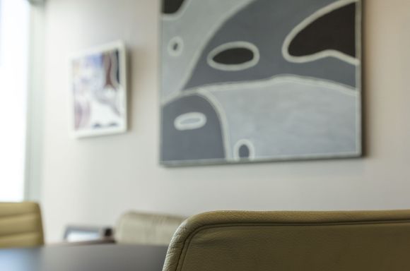 Indigenous art on office wall 5 1