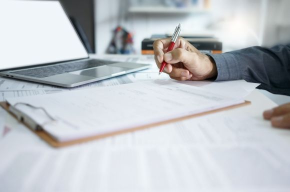 Business and finance, business person working on desk