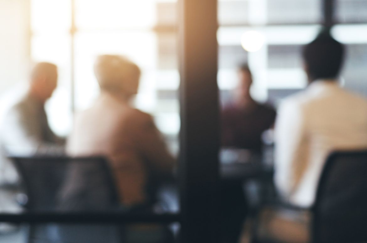 Business people, meeting and corporate discussion against a blurred background at the office