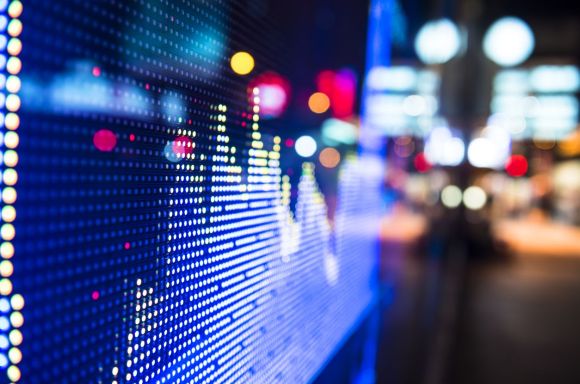 Digital stock market chart display
