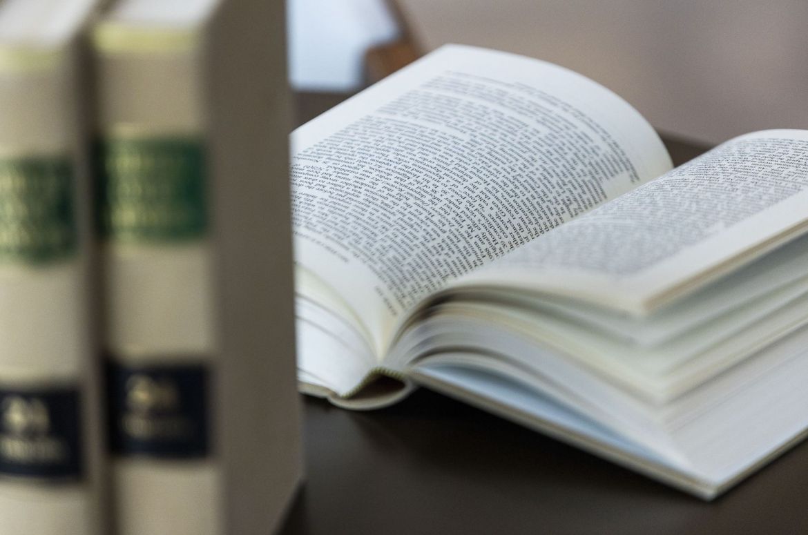 Law books in ABL cafe