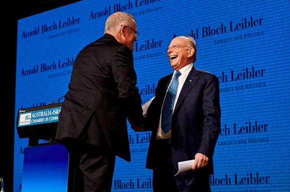 Mark Leibler with Scott Morrison 2018