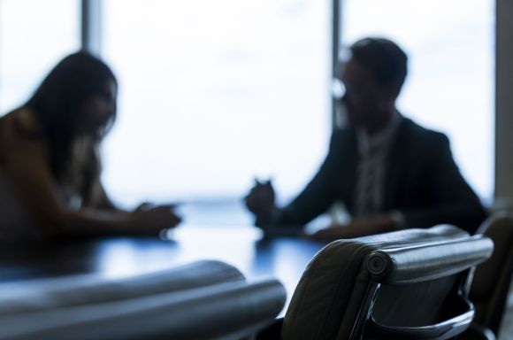 Lawyer meeting with client