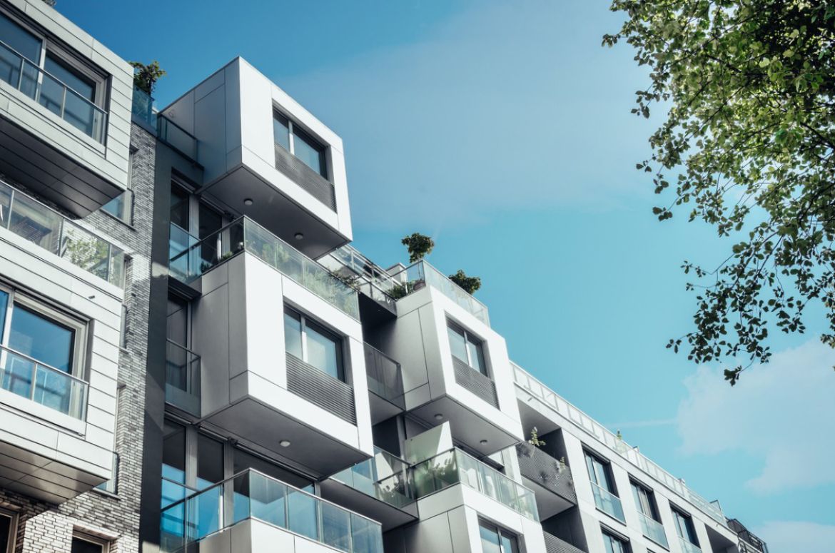Apartments and tree