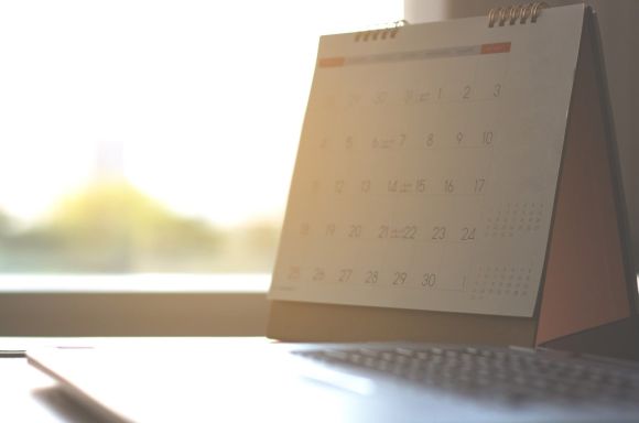 Calendar and laptop