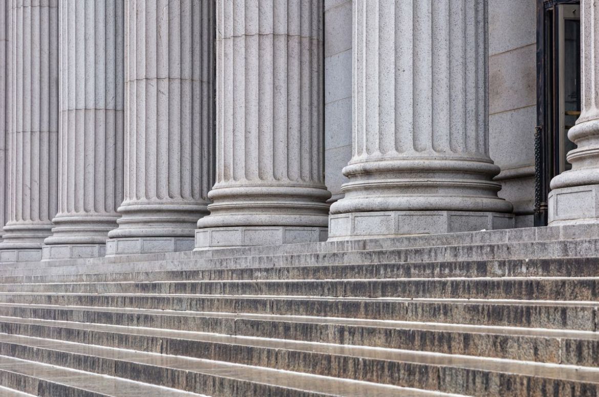 Courthouse stone pillars