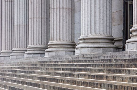 Courthouse stone pillars