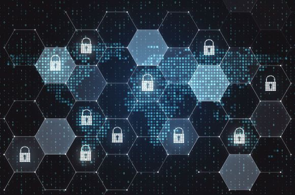 Cybersecurity abstract locks
