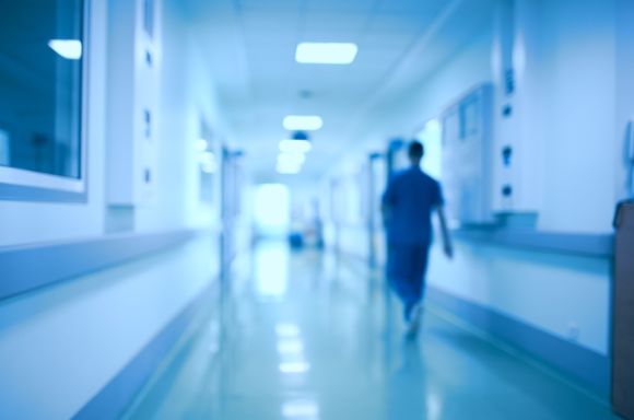 Hospital corridor blurred