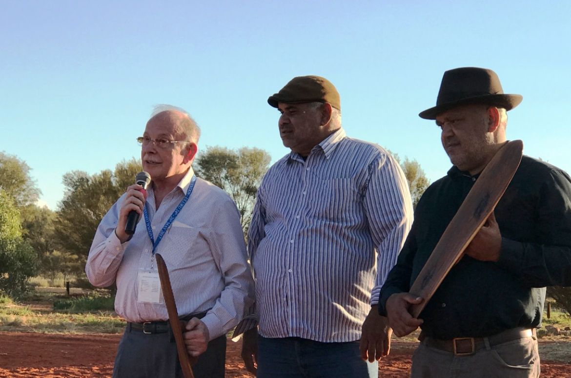 Mark speaking at Uluru