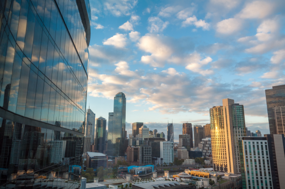 Melbourne skyline with buildings