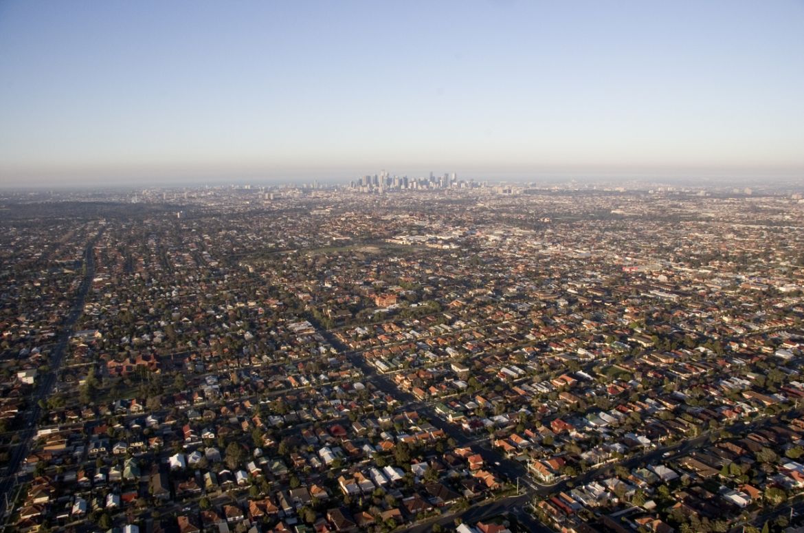 Melbourne suburb from above