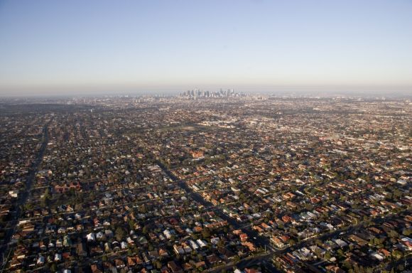 Melbourne suburb from above