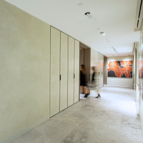 Sydney office walkway with blurred woman walking 5 Edited
