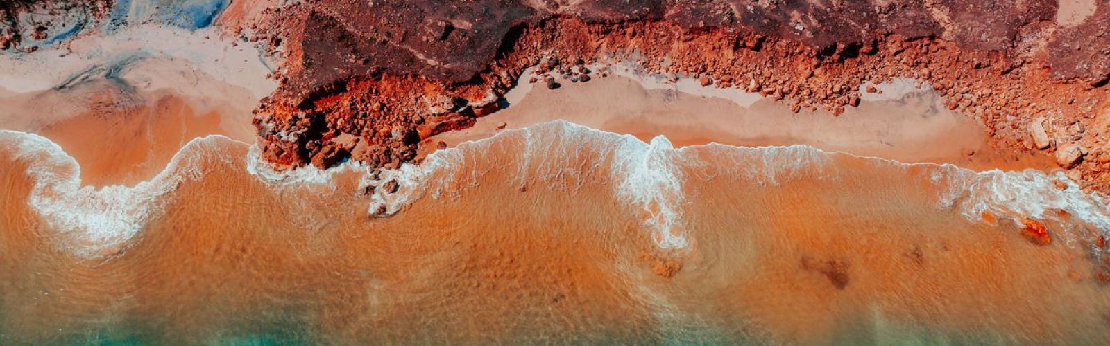 Australian beach and sand from above portrait